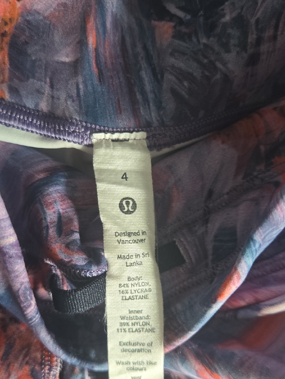Lululemon Purple Floral Athletic Leggings (Size 4)